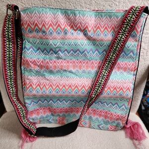 Vintage Colorful Chevron Pattern Women's Cross Body Bag